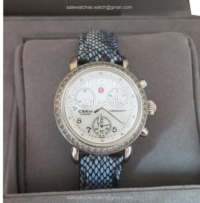 Michele Black Csx Chronograph Diamond Band Bracelet Watch Michele Black Csx Chronograph Diamond Band Bracelet Watch