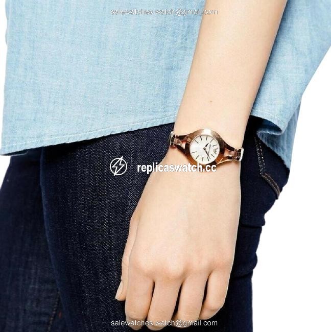 Emporio Armani Rose Gold Stainless Steel & Embossed Leather Watch Emporio Armani Rose Gold Stainless Steel & Embossed Leather Watch