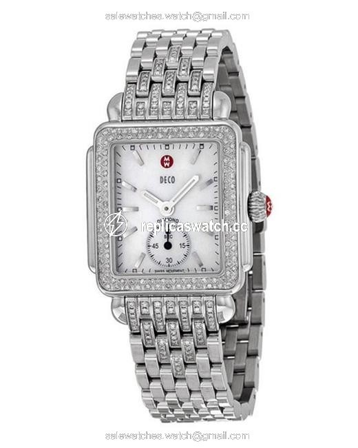 Michele Womens Deco Mid Diamond Mww06v000041 Watch Michele Womens Deco Mid Diamond Mww06v000041 Watch