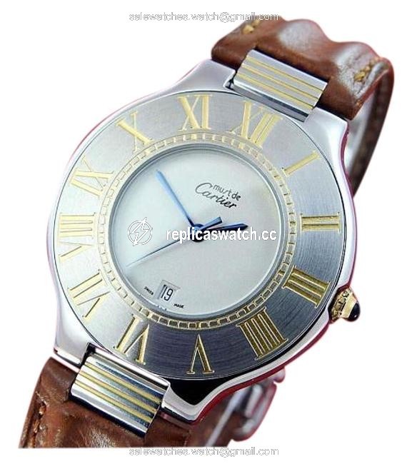 Cartier Stainless Steel & 18k Gold Rare Mens Must De 21c 18kgp St.steel Quartz Watch Cartier Stainless Steel & 18k Gold Rare Mens Must De 21c 18kgp St.steel Quartz Watch