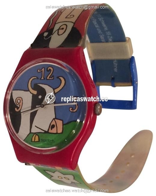 Swatch Red Multi Green Blue Rare 1997 Vintage Champs De Zščri Gr134 Watch Swatch Red Multi Green Blue Rare 1997 Vintage Champs De Zščri Gr134 Watch