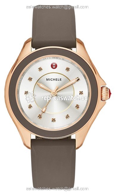Michele Brown/Rose Gold Mww27a000014 Cape Smoky Quartz Gold-tone Cocoa Watch Michele Brown/Rose Gold Mww27a000014 Cape Smoky Quartz Gold-tone Cocoa Watch
