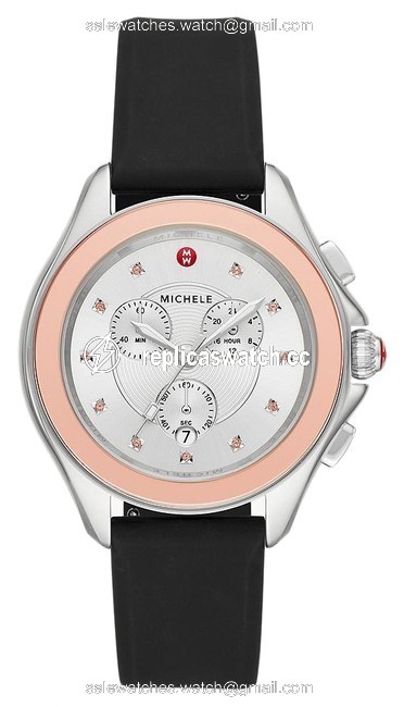 Michele Pink Gold/Stainless/Black Mww27e000001 Cape Gold-tone Misty Rose Topaz Watch Michele Pink Gold/Stainless/Black Mww27e000001 Cape Gold-tone Misty Rose Topaz Watch