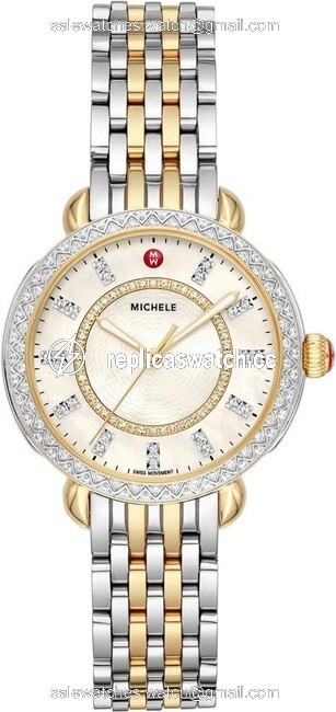 Michele Sidney Classic Diamond Two-tone Silver/Gold Watch Michele Sidney Classic Diamond Two-tone Silver/Gold Watch