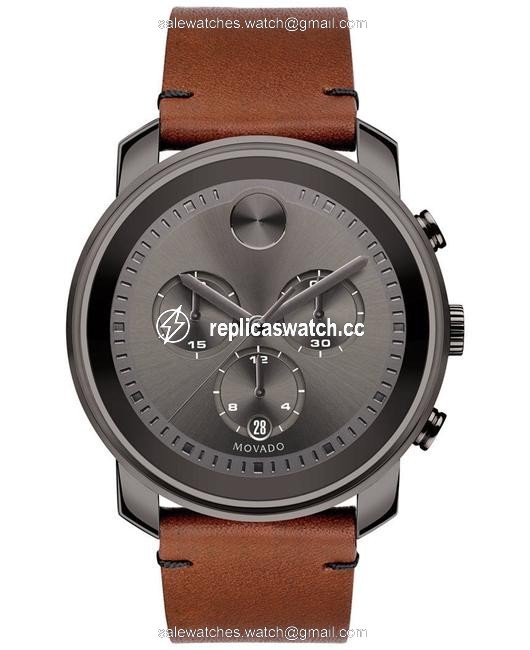 Movado Brown Leather Strap Gray Dial Chronograph Mens 3600367 Watch Movado Brown Leather Strap Gray Dial Chronograph Mens 3600367 Watch