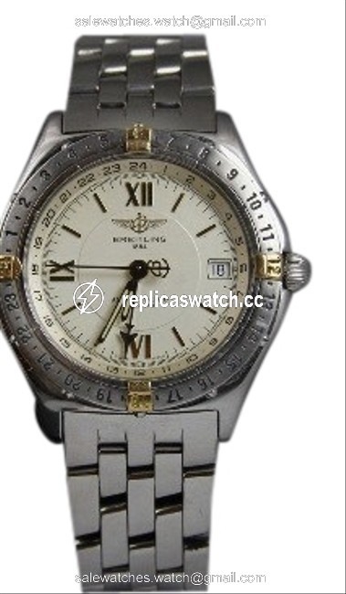 Breitling Yellow Gold Stainless Steel Antares World Watch Breitling Yellow Gold Stainless Steel Antares World Watch