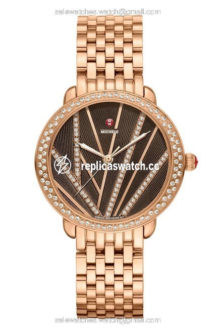 Michele Rose Gold Serein Mid City Lights Mother Of Pearl Diamond Mww21b000113 Watch Michele Rose Gold Serein Mid City Lights Mother Of Pearl Diamond Mww21b000113 Watch