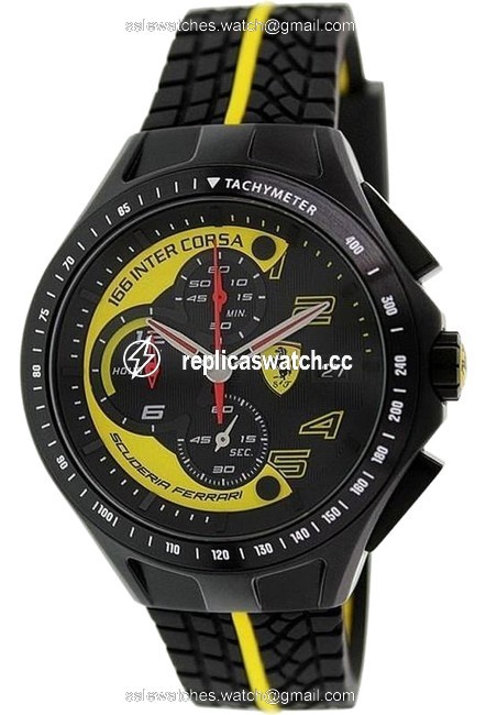 Ferrari Black Ferrari0830078 Mens Rubber Band with Analog Dial Watch Ferrari Black Ferrari0830078 Mens Rubber Band with Analog Dial Watch