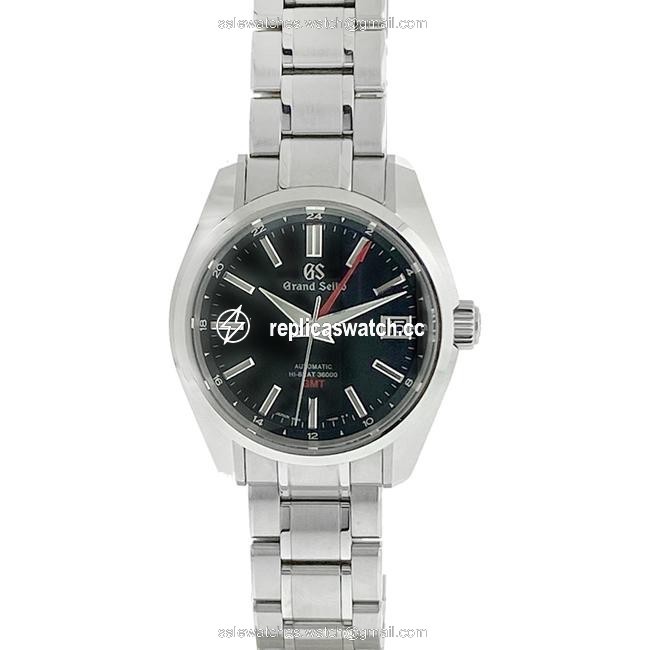 Seiko Black Grand Gmt Sbgj 203 Dial 40mm Watch Seiko Black Grand Gmt Sbgj 203 Dial 40mm Watch