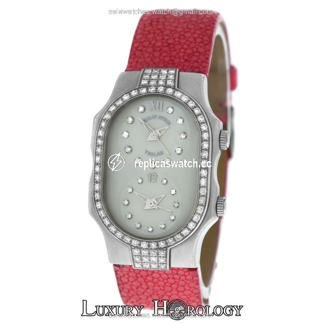 Philip Stein Teslar 2 Time Zone Diamond Bezel & Mop Diamond Watch Philip Stein Teslar 2 Time Zone Diamond Bezel & Mop Diamond Watch
