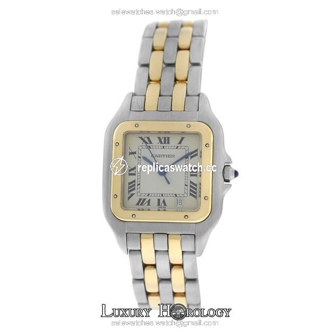 Cartier Mint Ladies Midsize 26mm Panthere Two Row 18k Gold Date Quartz Watch Cartier Mint Ladies Midsize 26mm Panthere Two Row 18k Gold Date Quartz Watch