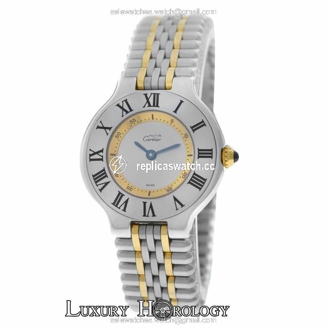 Cartier Ladies Must De 21 1340 Bullet Bracelet 18k Yellow Gold 28mm Watch Cartier Ladies Must De 21 1340 Bullet Bracelet 18k Yellow Gold 28mm Watch