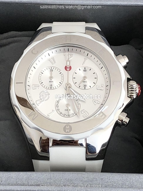 Michele White Jelly Bean Chronograph Watch Michele White Jelly Bean Chronograph Watch