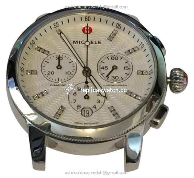 Michele Silver Uptown Diamond Dial Chronograph Face 39mm Mw25a00a0942 Watch Michele Silver Uptown Diamond Dial Chronograph Face 39mm Mw25a00a0942 Watch