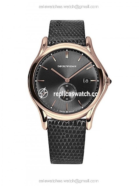 Emporio Armani Dark Gray/Rose Gold Swiss Ars1003 Mens Dial Lizard Watch Emporio Armani Dark Gray/Rose Gold Swiss Ars1003 Mens Dial Lizard Watch