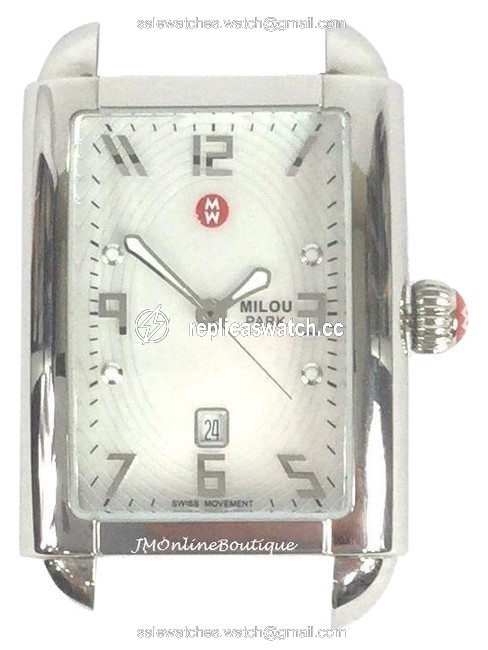 Michele Silver Tone Mw15c00a0025 Rectangle Milou Head Watch Michele Silver Tone Mw15c00a0025 Rectangle Milou Head Watch