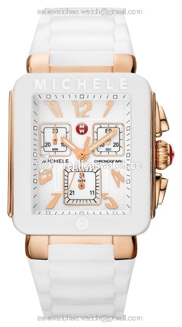 Michele Rose Gold Jelly Mww06l000014 Womens Park Bean Tone Square Chrono Silicon New Watch Michele Rose Gold Jelly Mww06l000014 Womens Park Bean Tone Square Chrono Silicon New Watch