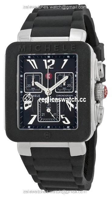 Michele Black/Silver Jelly Mww06l000002 Womens Square Bean Chrono Bracelet New Watch Michele Black/Silver Jelly Mww06l000002 Womens Square Bean Chrono Bracelet New Watch