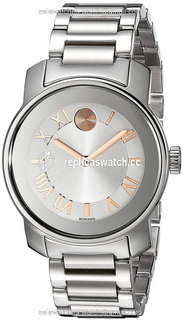 Movado Two Tone Bold Stainless Bracelet Rose Gold Womens Quartz 3600244 Watch Movado Two Tone Bold Stainless Bracelet Rose Gold Womens Quartz 3600244 Watch