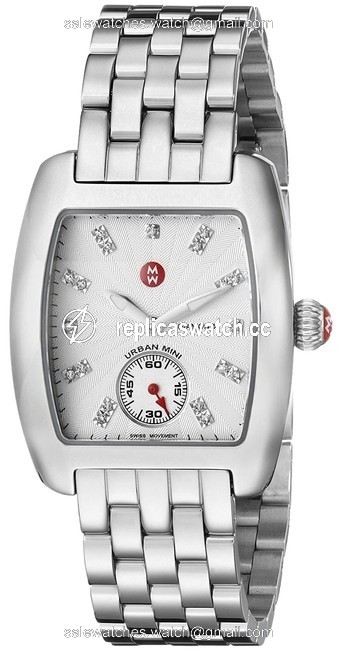 Michele Silver Urban Mini Stainless Diamond Dial Mww02a000502 Watch Michele Silver Urban Mini Stainless Diamond Dial Mww02a000502 Watch