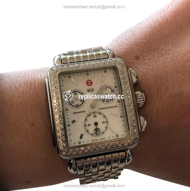 Michele Silver Deco Diamond Watch Michele Silver Deco Diamond Watch