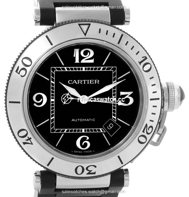 Cartier Black Box Pasha Seatimer Rubber Strap Mens W31077u2 Papers Watch Cartier Black Box Pasha Seatimer Rubber Strap Mens W31077u2 Papers Watch