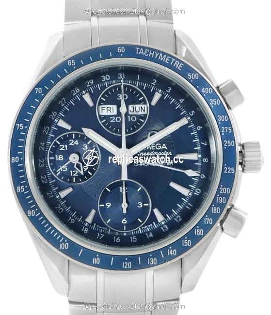 Omega Blue Box Speedmaster Day Date Chronograph 3222.80.00 Papers Watch Omega Blue Box Speedmaster Day Date Chronograph 3222.80.00 Papers Watch