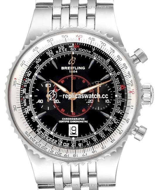 Breitling Black Montbrillant Legende Stainless Steel Mens A23340 Watch Breitling Black Montbrillant Legende Stainless Steel Mens A23340 Watch