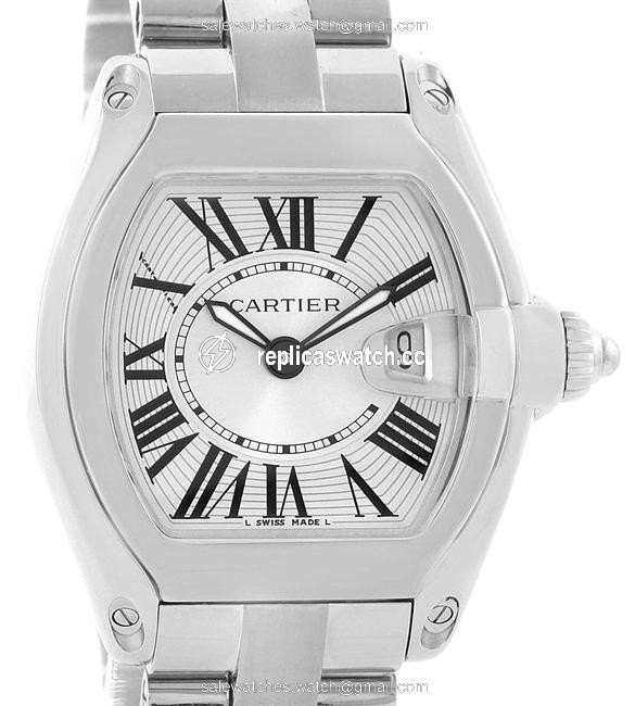 Cartier Silver Roman Roadster Dial Numerals Steel Ladies W62016v3 Watch Cartier Silver Roman Roadster Dial Numerals Steel Ladies W62016v3 Watch