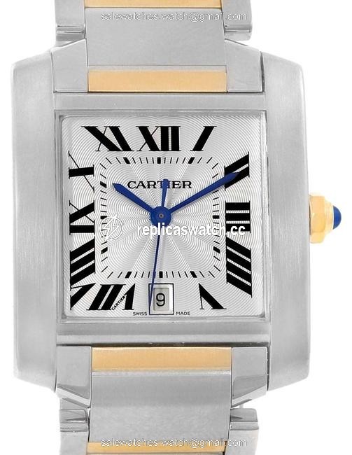 Cartier Silver Tank Francaise Large Steel Yellow Gold Unisex W51005q4 Watch Cartier Silver Tank Francaise Large Steel Yellow Gold Unisex W51005q4 Watch