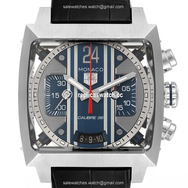 TAG Heuer Blue Skeleton Monaco 24 Caliber 36 Chronograph Steel Mens Cal5111 Watch TAG Heuer Blue Skeleton Monaco 24 Caliber 36 Chronograph Steel Mens Cal5111 Watch