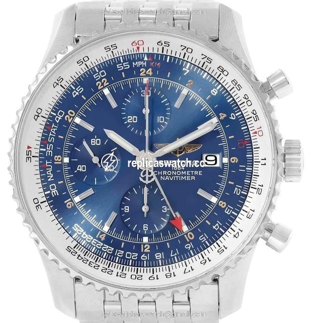 Breitling Blue Navitimer World Dial Steel Mens A24322 Watch Breitling Blue Navitimer World Dial Steel Mens A24322 Watch