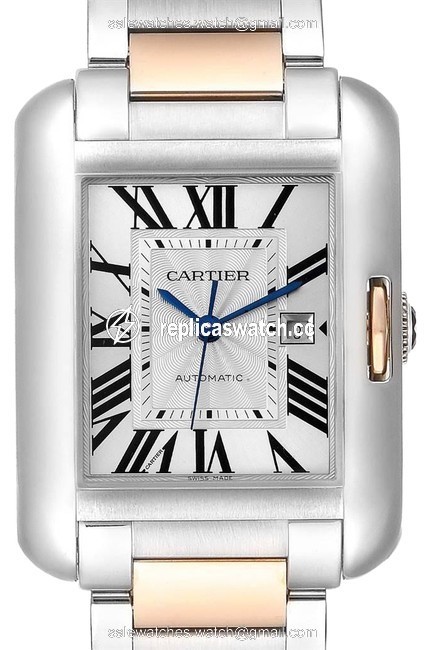 Cartier Silver Box Tank Anglaise Large Steel Rose Gold W5310007 Papers Watch Cartier Silver Box Tank Anglaise Large Steel Rose Gold W5310007 Papers Watch