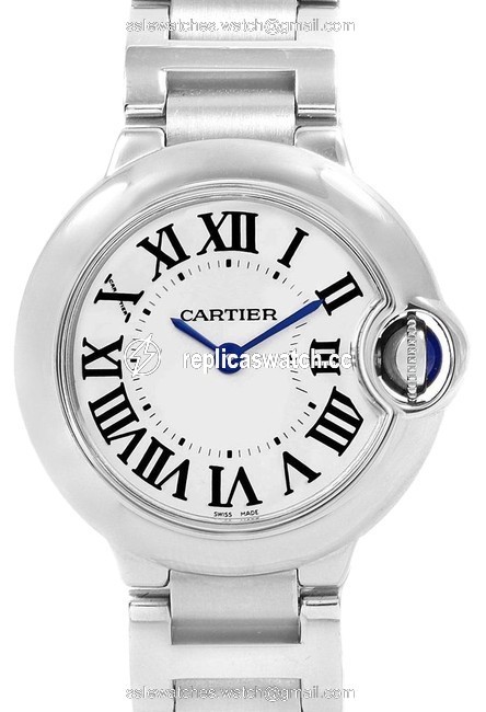 Cartier Silver Ballon Blue 29 Dial Blue Hands Ladies W69010z4 Watch Cartier Silver Ballon Blue 29 Dial Blue Hands Ladies W69010z4 Watch