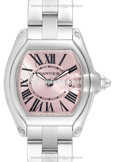 Cartier Pink Roadster Dial Stainless Steel Ladies W62017v3 Watch Cartier Pink Roadster Dial Stainless Steel Ladies W62017v3 Watch