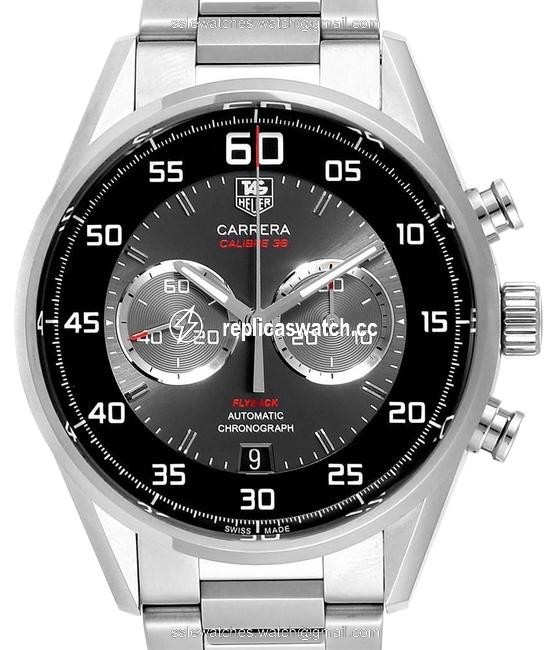 TAG Heuer Black and Silver Carrera Flyback Steel Mens Car2b10 Watch TAG Heuer Black and Silver Carrera Flyback Steel Mens Car2b10 Watch