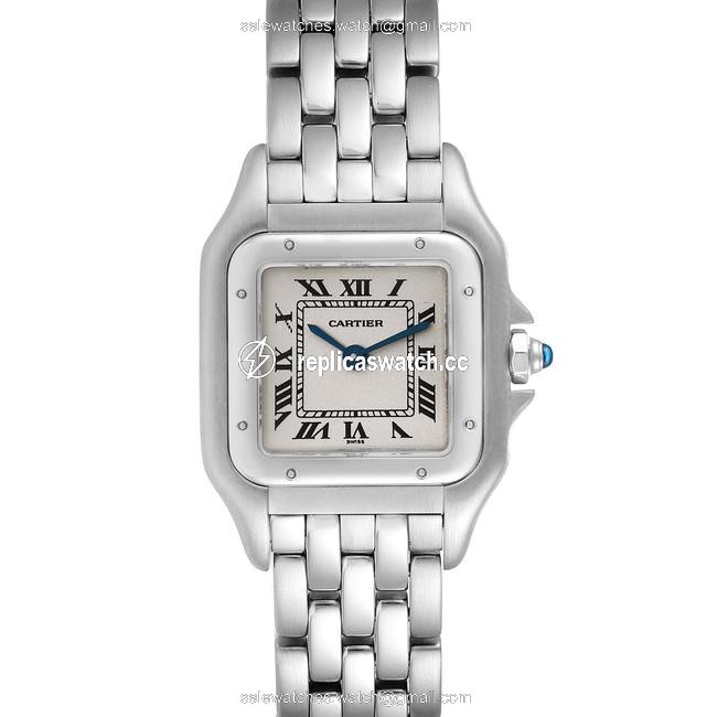 Cartier Silvered Panthere Ladies Small Stainless Steel W25033p5 Watch Cartier Silvered Panthere Ladies Small Stainless Steel W25033p5 Watch