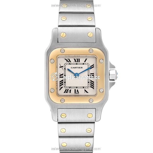 Cartier Silvered Box Santos Galbee Steel Yellow Gold Ladies 166930 Papers Watch Cartier Silvered Box Santos Galbee Steel Yellow Gold Ladies 166930 Papers Watch