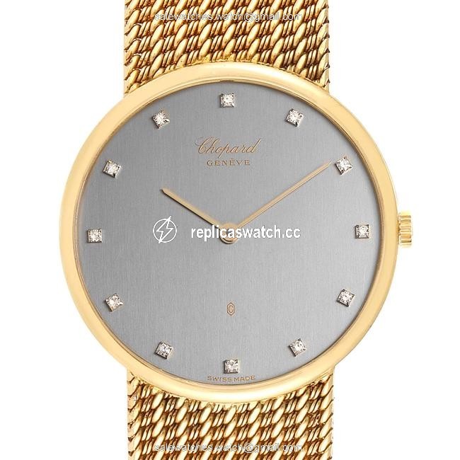 Chopard Grey Classique 18k Yellow Gold Quartz Mens 1091 Watch Chopard Grey Classique 18k Yellow Gold Quartz Mens 1091 Watch