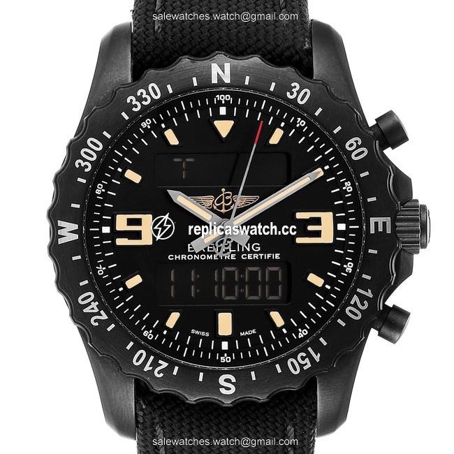 Breitling Black Chronospace Military Gmt Alarm Blacksteel Mens M78366 Watch Breitling Black Chronospace Military Gmt Alarm Blacksteel Mens M78366 Watch