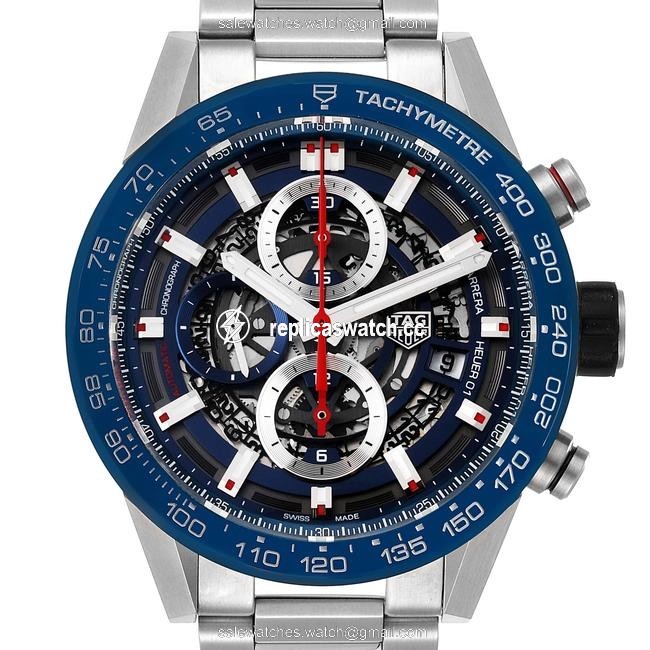 TAG Heuer Blue Skeleton Box Carrera Dial Chronograph Car201t Watch TAG Heuer Blue Skeleton Box Carrera Dial Chronograph Car201t Watch
