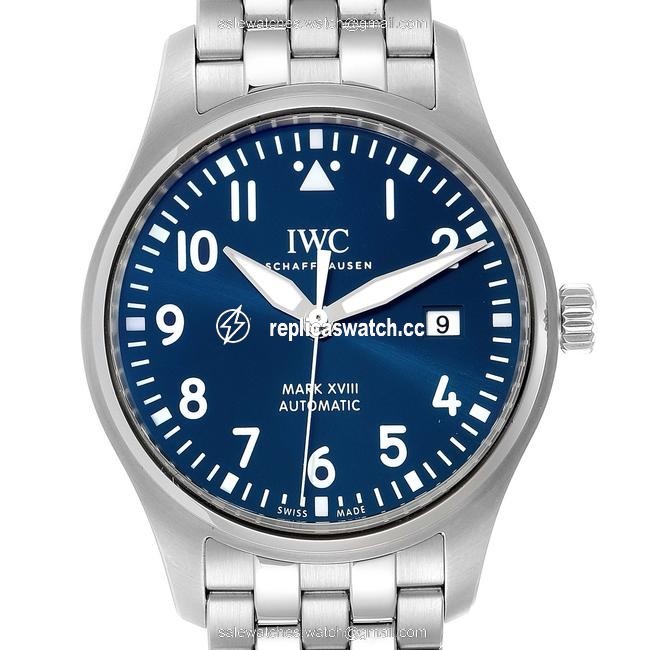 IWC Midnight Blue Pilot Mark Xviii Petit Prince Dial Mens Iw327014 Papers Watch IWC Midnight Blue Pilot Mark Xviii Petit Prince Dial Mens Iw327014 Papers Watch