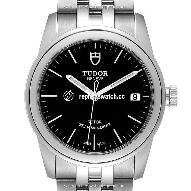 Tudor Black Glamour Date Dial Steel Mens M55000 Unworn Watch Tudor Black Glamour Date Dial Steel Mens M55000 Unworn Watch