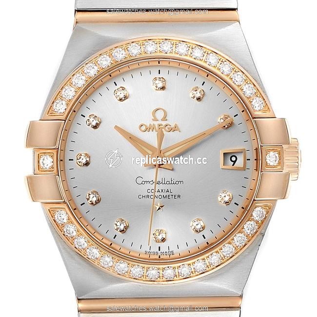 Omega Silver Constellation Steel Rose Gold Diamond Mens 123.25.35.20.52 Watch Omega Silver Constellation Steel Rose Gold Diamond Mens 123.25.35.20.52 Watch