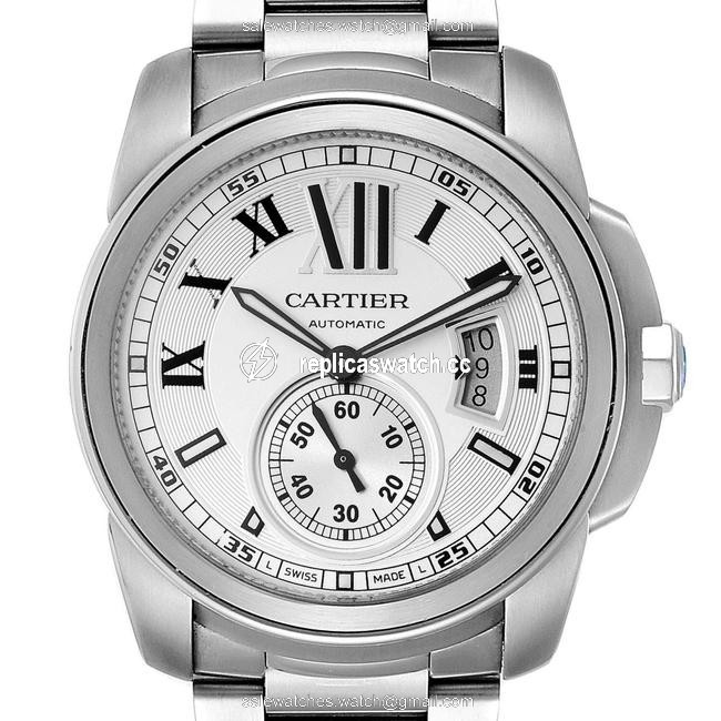 Cartier Silver Box Calibre De Dial Steel Mens W7100015 Watch Cartier Silver Box Calibre De Dial Steel Mens W7100015 Watch