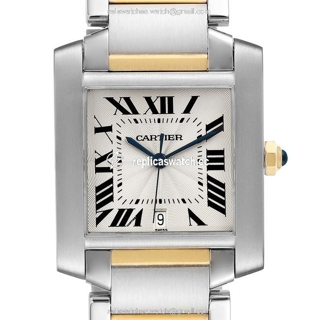 Cartier Silver Tank Francaise Steel Yellow Gold Large Unisex W51005q4 Watch Cartier Silver Tank Francaise Steel Yellow Gold Large Unisex W51005q4 Watch