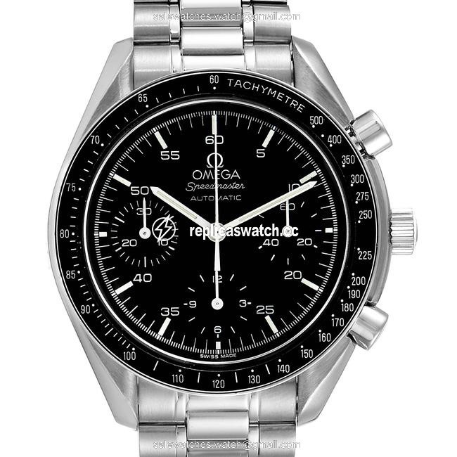 Omega Black Speedmaster Reduced Hesalite Crystal Mens Watch Omega Black Speedmaster Reduced Hesalite Crystal Mens Watch