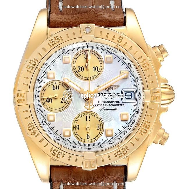 Breitling Mother Of Pearl Box Windrider Cockpit Yellow Gold Mop Dial Mens K13358 Watch Breitling Mother Of Pearl Box Windrider Cockpit Yellow Gold Mop Dial Mens K13358 Watch