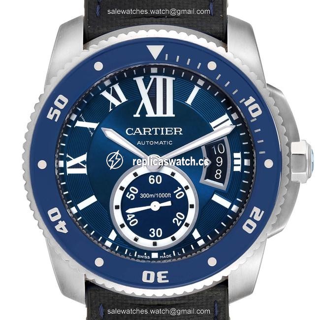 Cartier Blue Calibre Diver Dial Rubber Strap Steel Mens Wsca0011 Watch Cartier Blue Calibre Diver Dial Rubber Strap Steel Mens Wsca0011 Watch