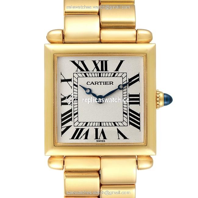 Cartier Silvered Tank Obus Prevee Collection 18k Yellow Gold Ladies 1630 Watch Cartier Silvered Tank Obus Prevee Collection 18k Yellow Gold Ladies 1630 Watch
